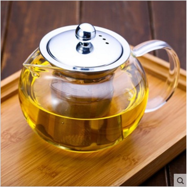 Ấm thủy tinh có lõi inox dáng tròn size 650ml A14
